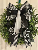 Black & White Welcome Bow - Emerald's Avenue