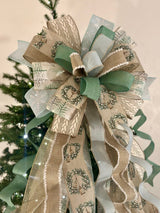 Christmas Bells Tree Topper Bow - Emerald's Avenue