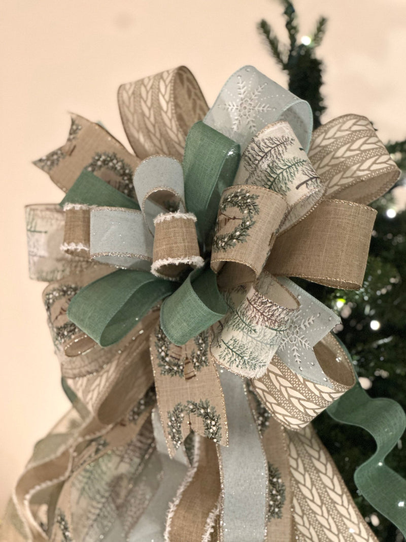 Christmas Bells Tree Topper Bow - Emerald's Avenue