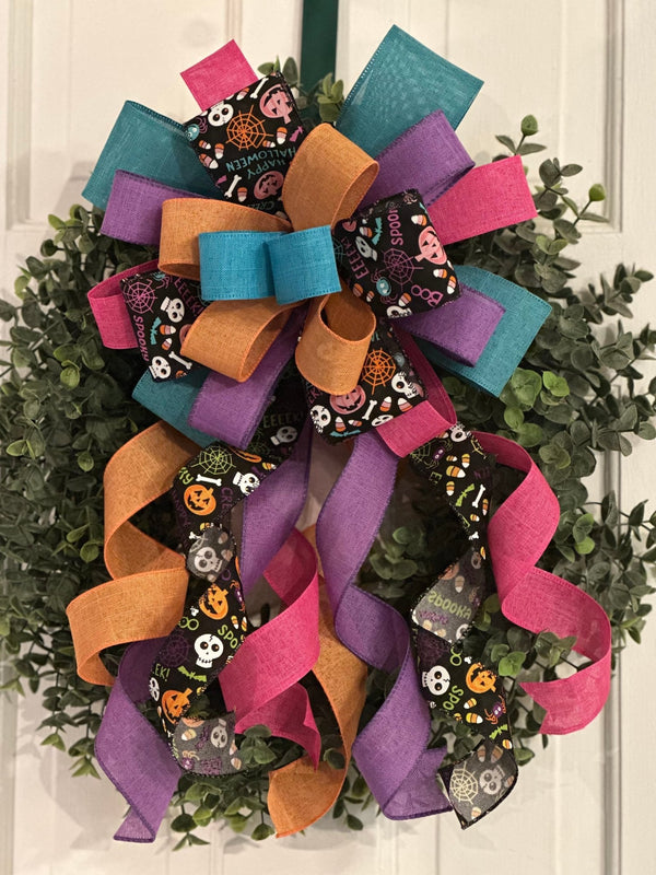 Colorful Happy Halloween Bow - Emerald's Avenue