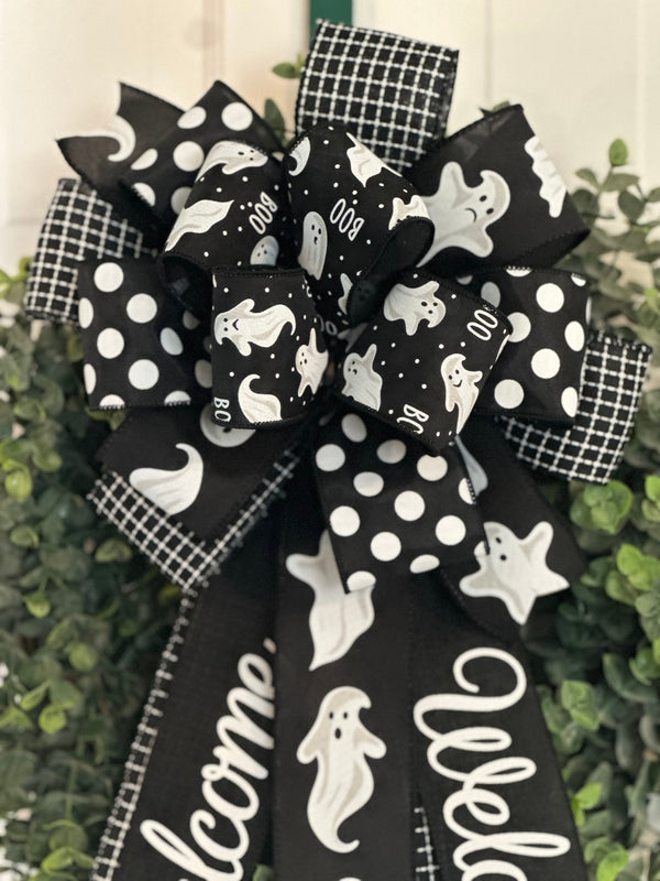 Cute Ghosts Halloween Bow - Emerald's Avenue