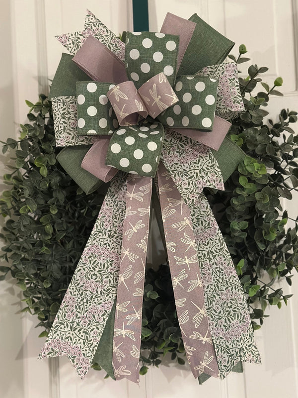 Dragonflies & Lavender Spring Bow - Emerald's Avenue