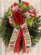 Elf Inspired Merry Christmas Bow - Emerald's Avenue