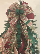 Gingerbread & Candies Christmas Tree Topper Bow - Emerald's Avenue