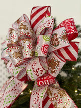 Gingerbread Lane Christmas Tree Topper Bow - Emerald's Avenue