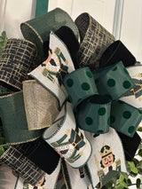 Green Velvet Nutcracker Christmas Bow - Emerald's Avenue