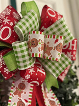 Ho - Ho - Ho Gingerbread Cookies Christmas Bow - Emerald's Avenue