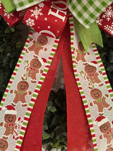 Ho - Ho - Ho Gingerbread Cookies Christmas Bow - Emerald's Avenue