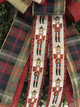 Nutcracker & Plaid Christmas Bow - Emerald's Avenue