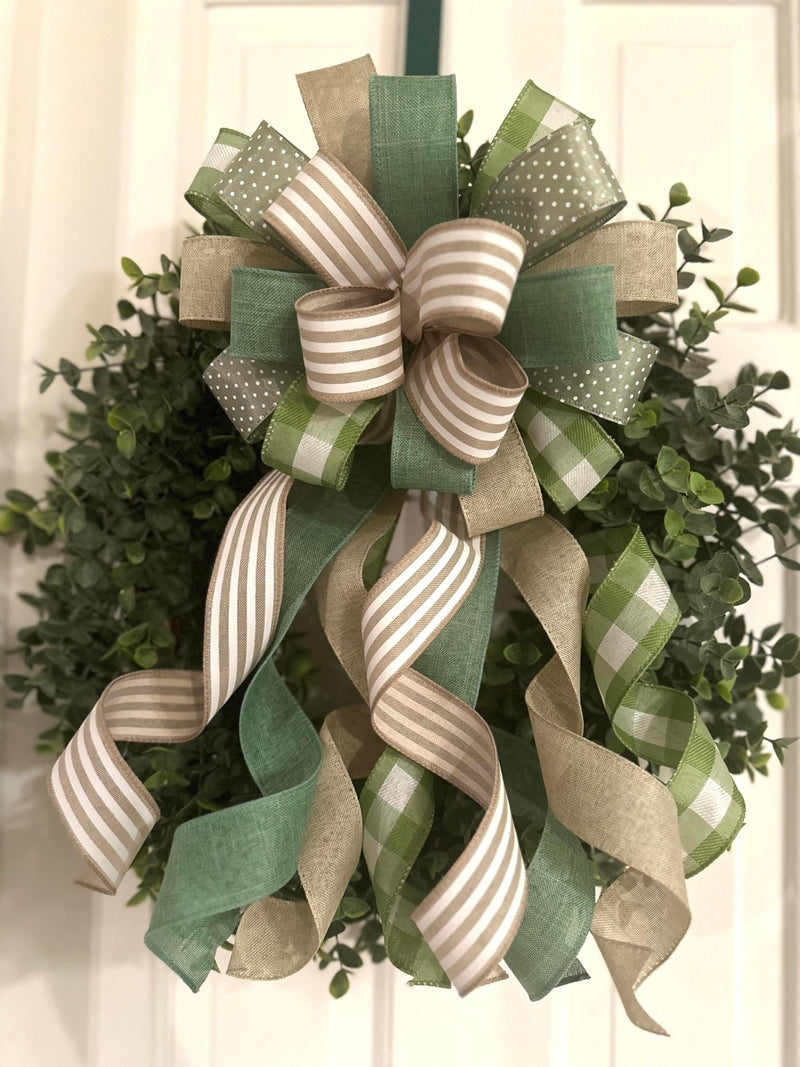 Olive Green Farmhouse Bow - Emerald's Avenue