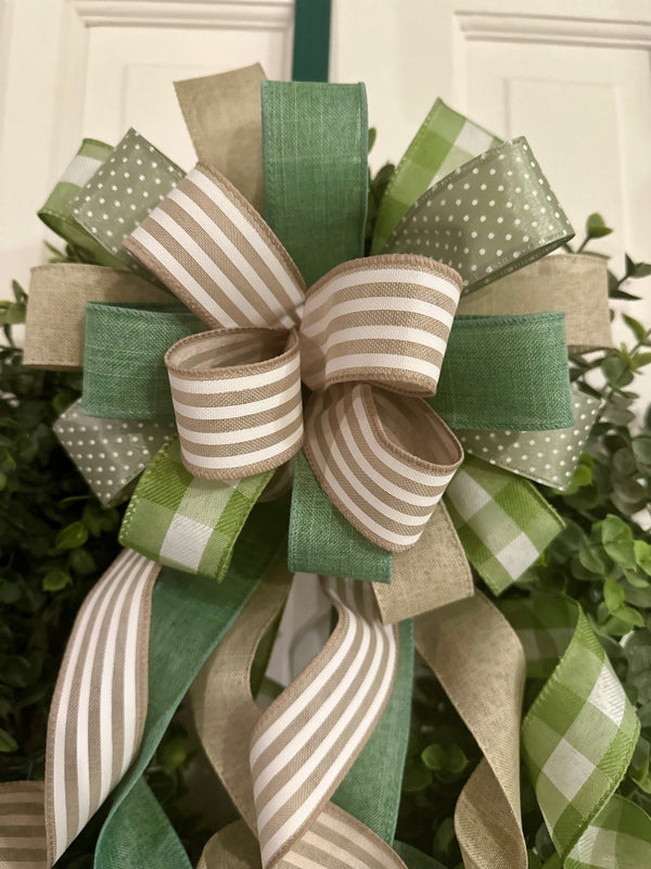 Olive Green Farmhouse Bow - Emerald's Avenue