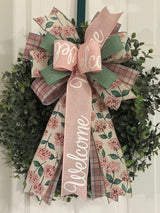 Pink Gardenias Spring Bow - Emerald's Avenue