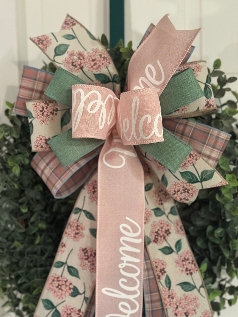 Pink Gardenias Spring Bow - Emerald's Avenue