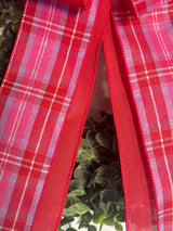 Pink, Red & Purple Plaid Valentine's Day Bow - Emerald's Avenue