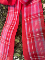 Pink, Red & Purple Plaid Valentine's Day Bow - Emerald's Avenue