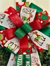 Rudolf the Red - Nosed Reindeer, No Peeking Christmas Bow - Emerald's Avenue