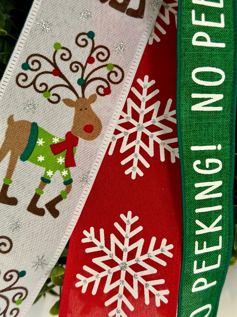 Rudolf the Red - Nosed Reindeer, No Peeking Christmas Bow - Emerald's Avenue