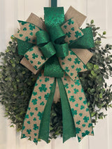 Shamrocks & Canvas St. Patrick's Day Bow - Emerald's Avenue