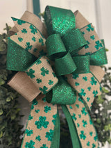 Shamrocks & Canvas St. Patrick's Day Bow - Emerald's Avenue