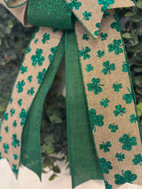 Shamrocks & Canvas St. Patrick's Day Bow - Emerald's Avenue