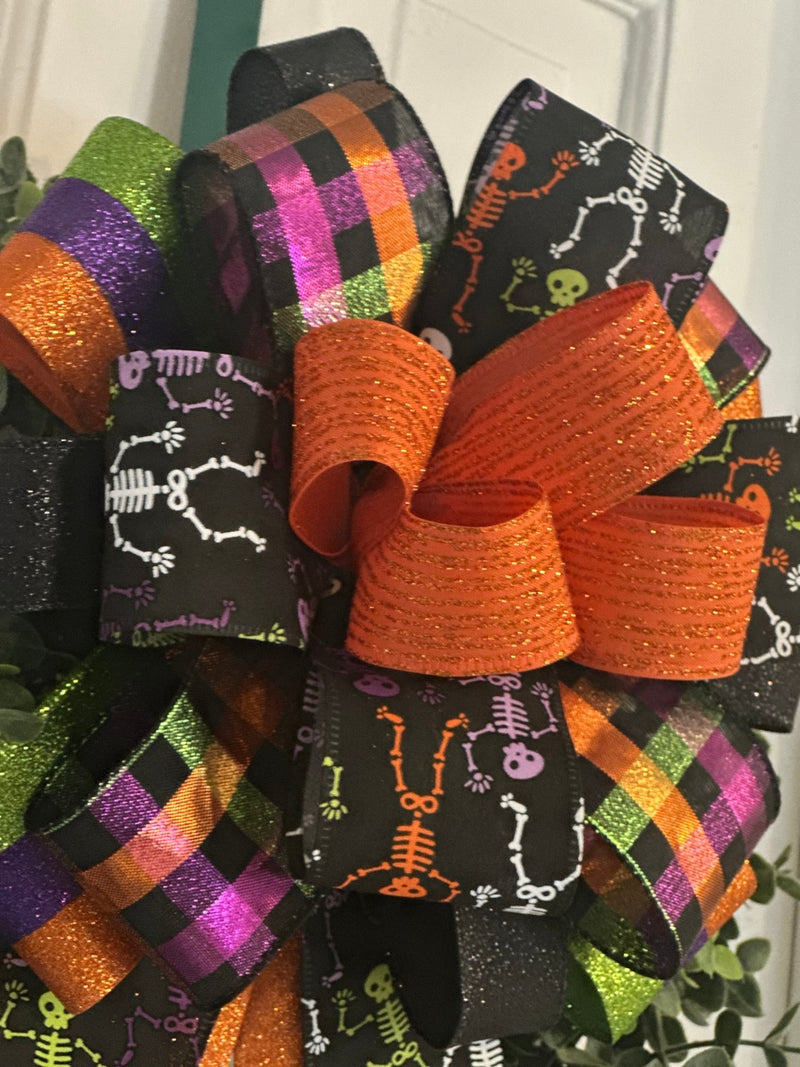 Skeletons Halloween Bow - Emerald's Avenue