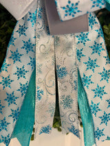 Snowflakes & Swirls Christmas Bow - Emerald's Avenue