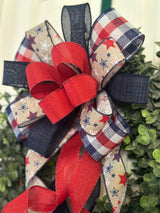 Stars & Plaid Memorial Day Bow - Emerald's Avenue