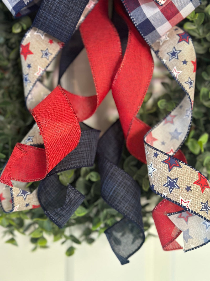 Stars & Plaid Memorial Day Bow - Emerald's Avenue