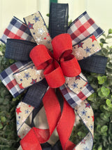 Stars & Plaid Memorial Day Bow - Emerald's Avenue