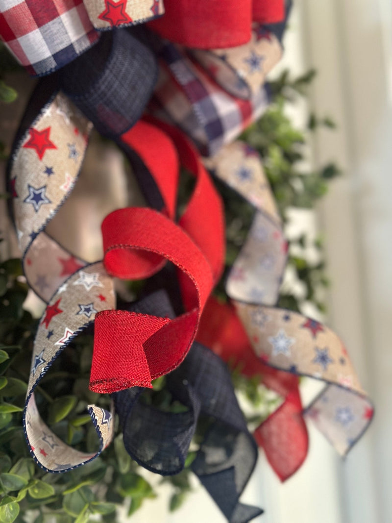 Stars & Plaid Memorial Day Bow - Emerald's Avenue