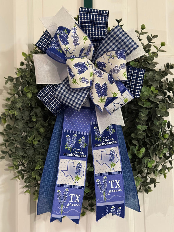 Texas Bluebonnets Bow - Emerald's Avenue