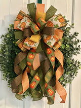 Traditional Pumpkins & Plaid Fall Bow - Emerald's Avenue