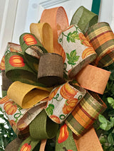 Traditional Pumpkins & Plaid Fall Bow - Emerald's Avenue