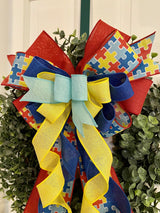 Autism Awareness Bow - Emerald's Avenue