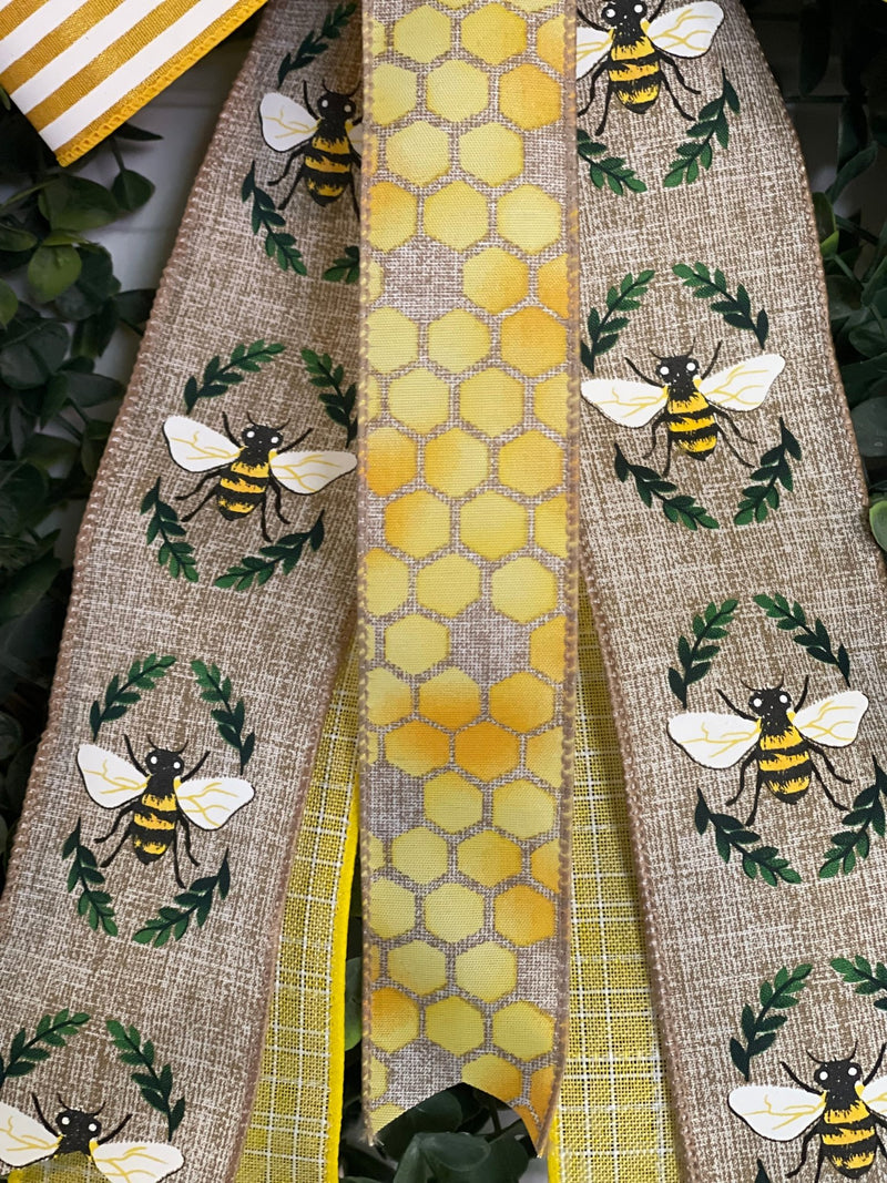 Bees & Honeycombs Spring/Summer Bow - Emerald's Avenue