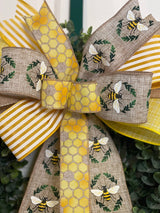 Bees & Honeycombs Spring/Summer Bow - Emerald's Avenue