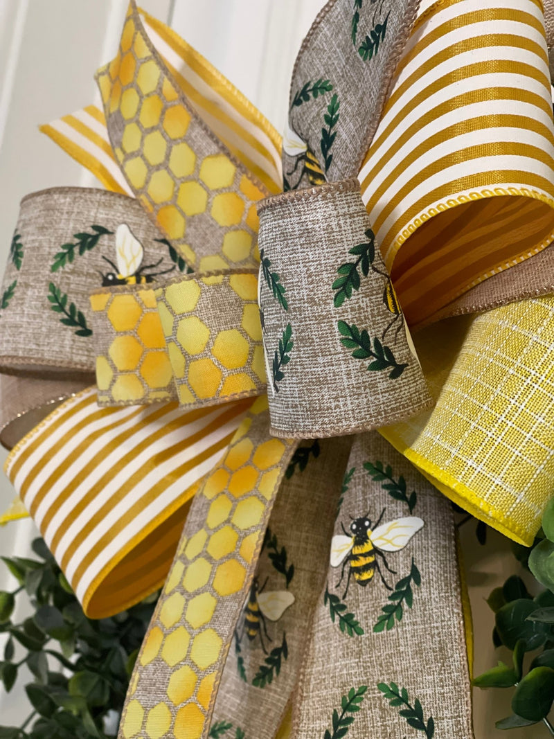 Bees & Honeycombs Spring/Summer Bow - Emerald's Avenue