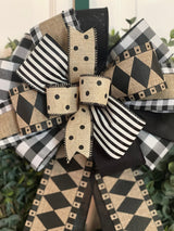 Black & White Farmhouse Explosion Bow - Emerald's Avenue