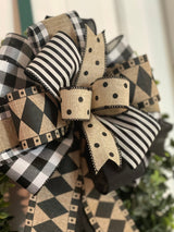 Black & White Farmhouse Explosion Bow - Emerald's Avenue