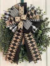 Black & White Farmhouse Explosion Bow - Emerald's Avenue