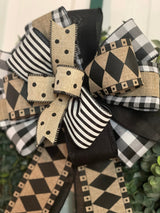 Black & White Farmhouse Explosion Bow - Emerald's Avenue