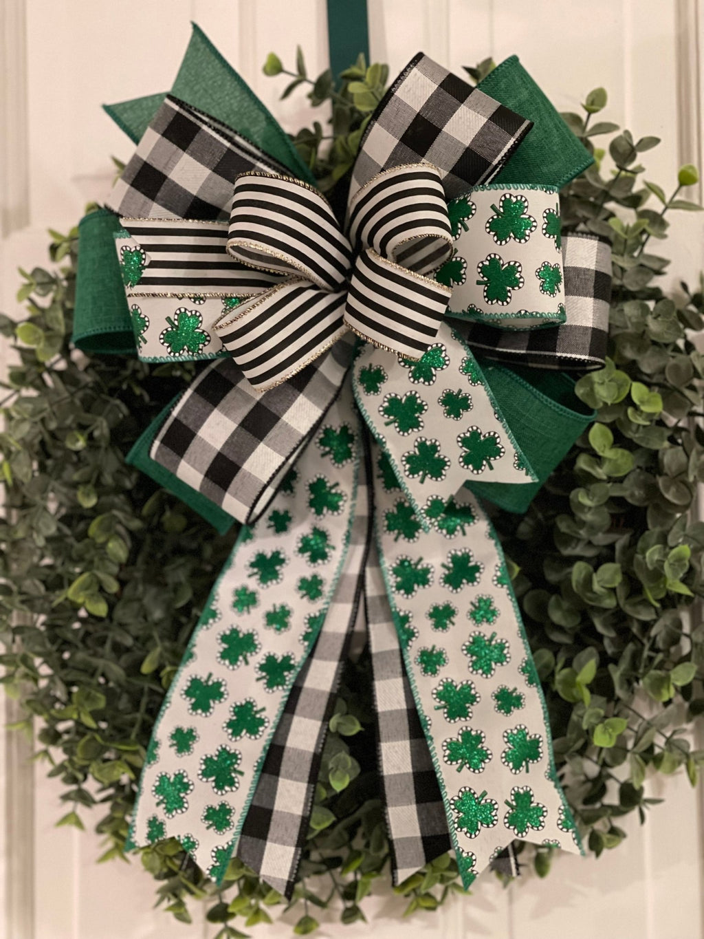 The Holiday Aisle® Green Floral Picks Combo with Bow for St Patrick's Day  (51pcs)