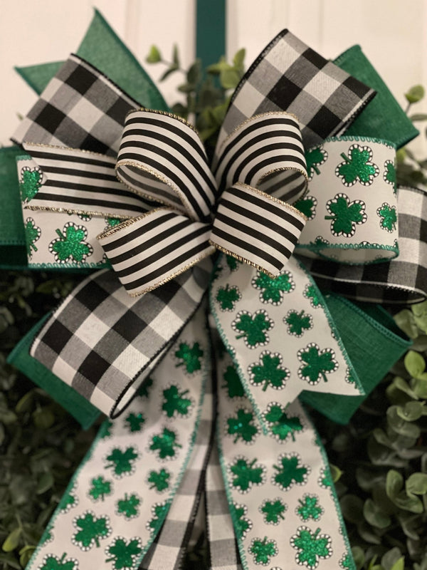 The Holiday Aisle® Green Floral Picks Combo with Bow for St Patrick's Day  (51pcs)