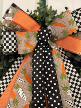 Black, White & Orange Easter Bow - Emerald's Avenue