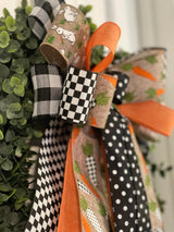 Black, White & Orange Easter Bow - Emerald's Avenue