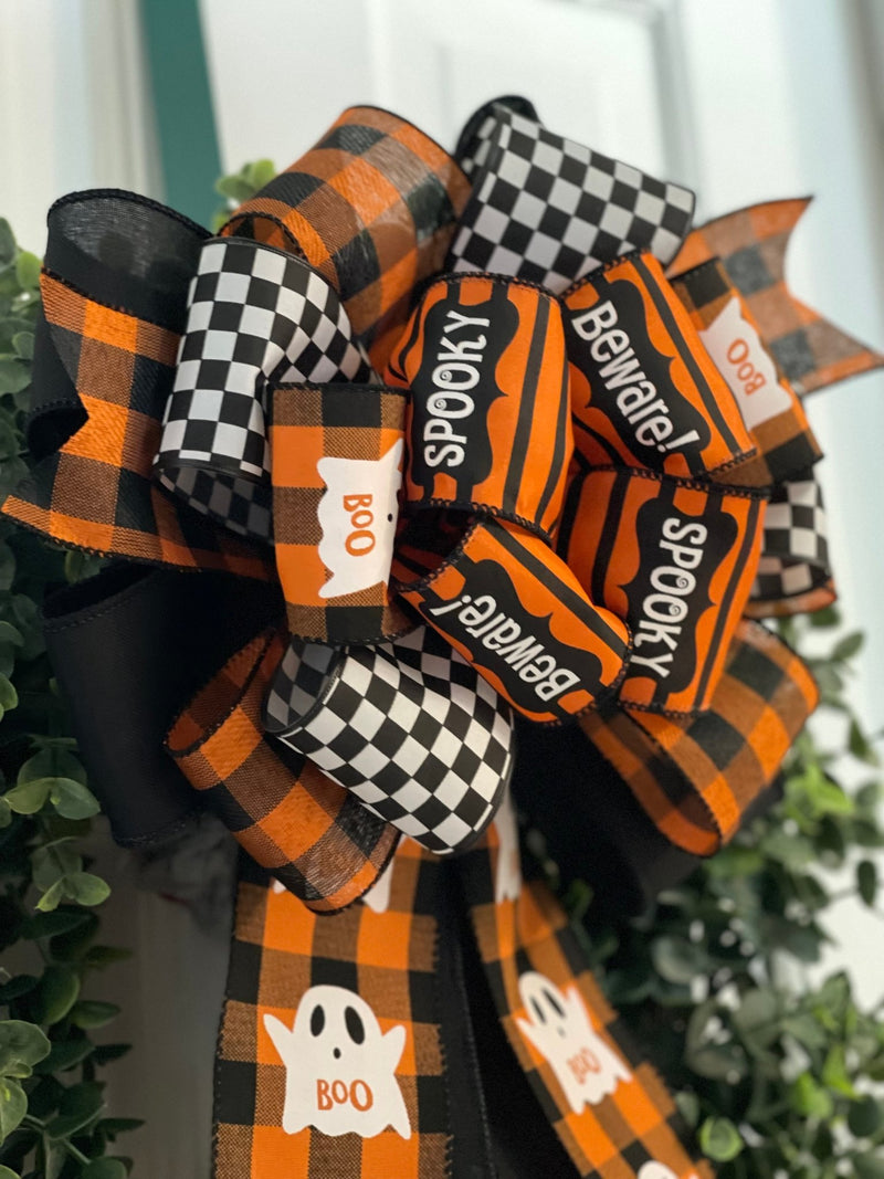 Boo, Beware, Spooky Halloween Bow - Emerald's Avenue