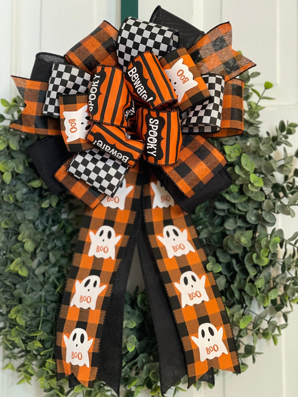 Boo, Beware, Spooky Halloween Bow - Emerald's Avenue