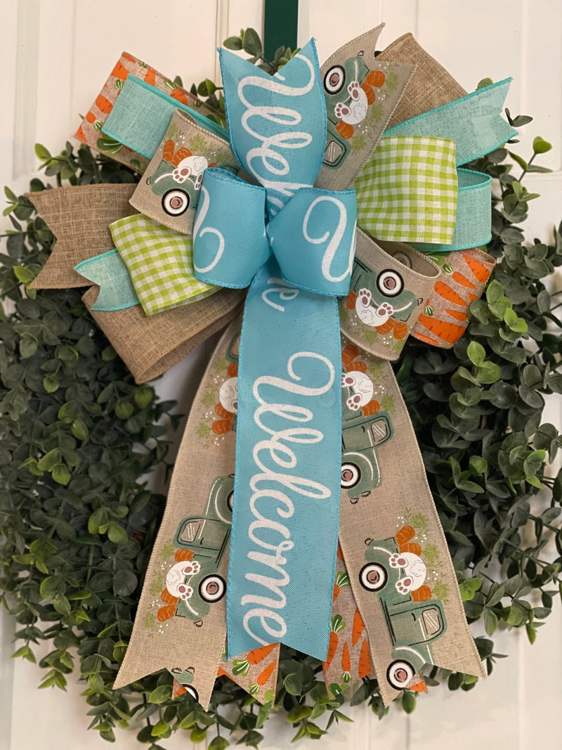 Bunnies & Carrots Easter Bow - Emerald's Avenue