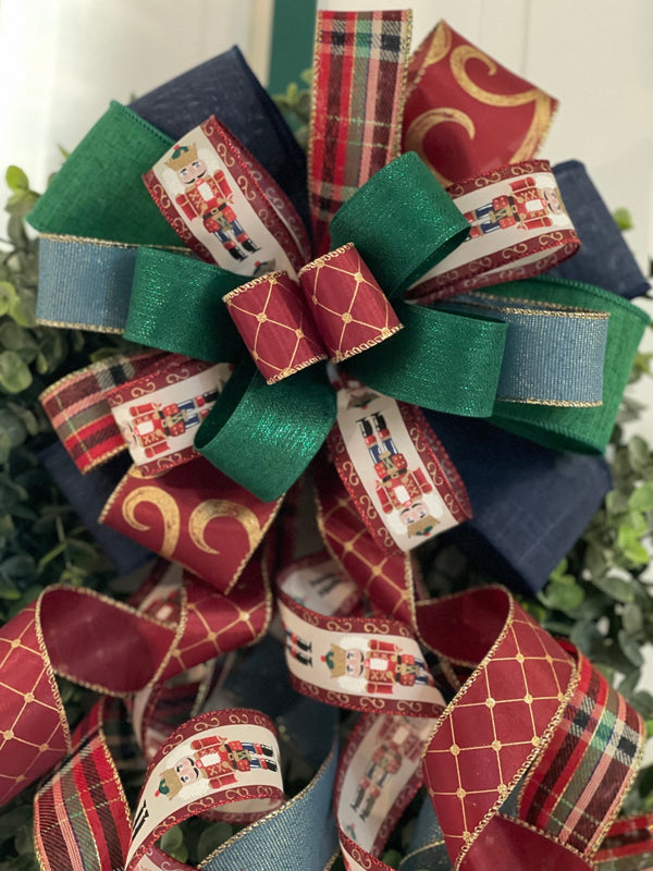 Burgundy Nutcracker Bow - Emerald's Avenue