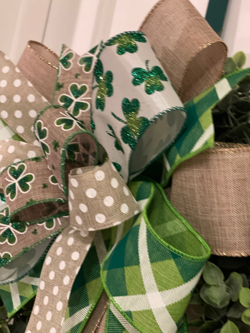 Clovers, Polka Dots & Plaid St. Patrick's Day Bow - Emerald's Avenue